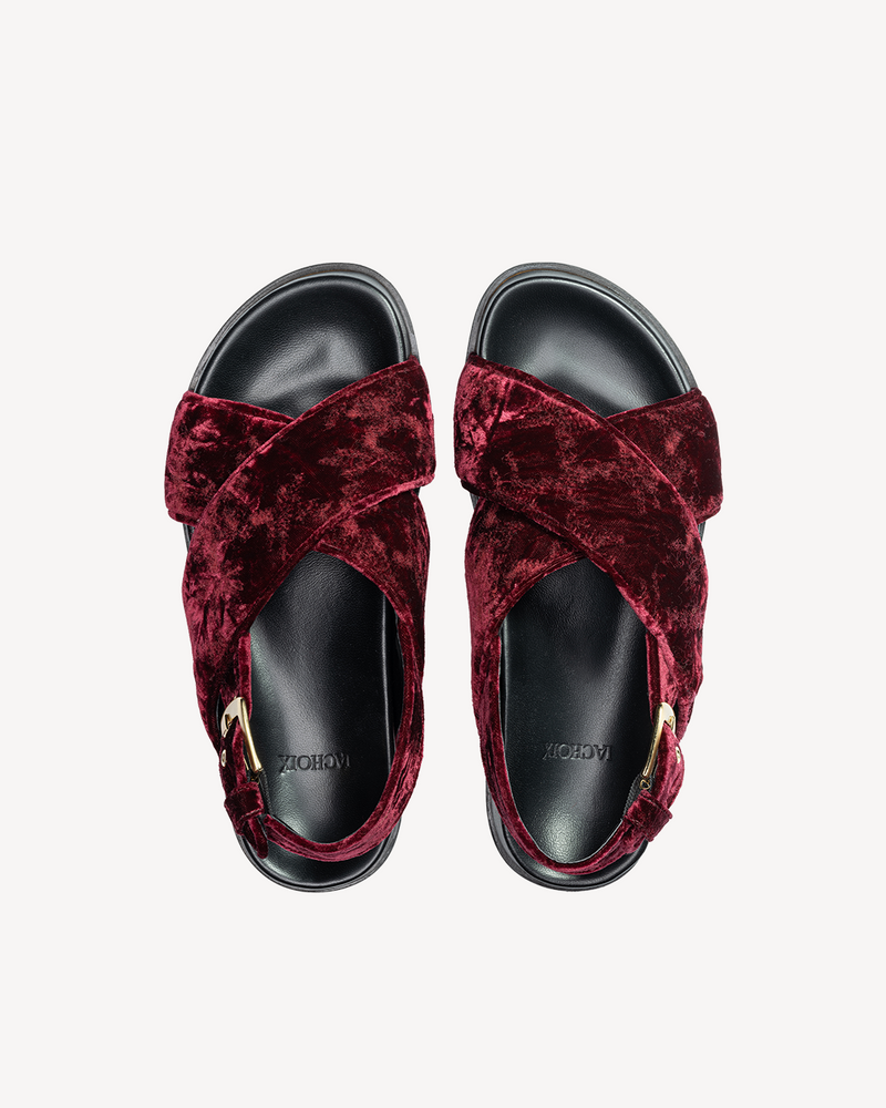 Sandalia Bloom Cruzada Rojo Rubí