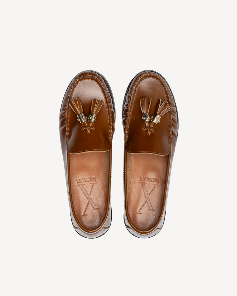 Mocasín Piel Brillante Camel