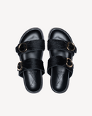 Sandalia negra con doble hebilla