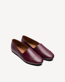 Burgundy Leather Slip-On