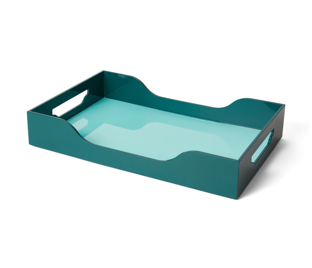 Plateau Laqué Printworks M - Turquoise/Vert