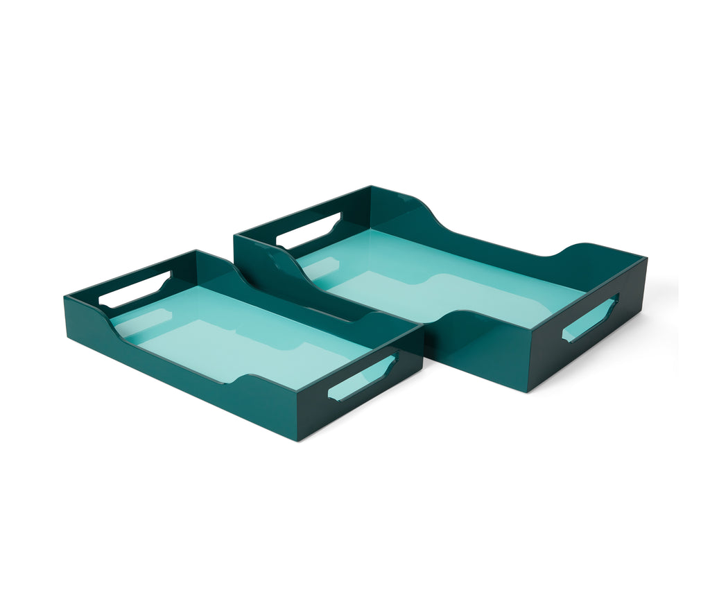 Plateau Laqué Printworks M - Turquoise/Vert