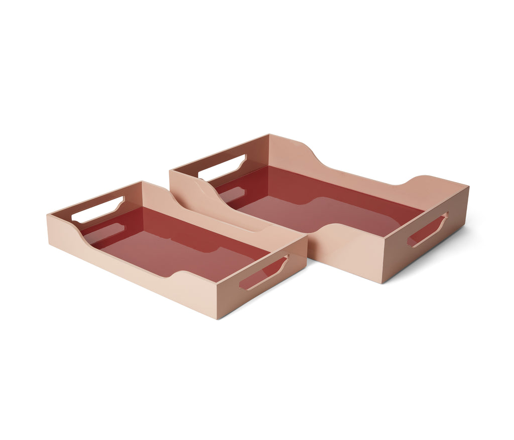 Plateau Laqué Printworks L - Marron/Rose