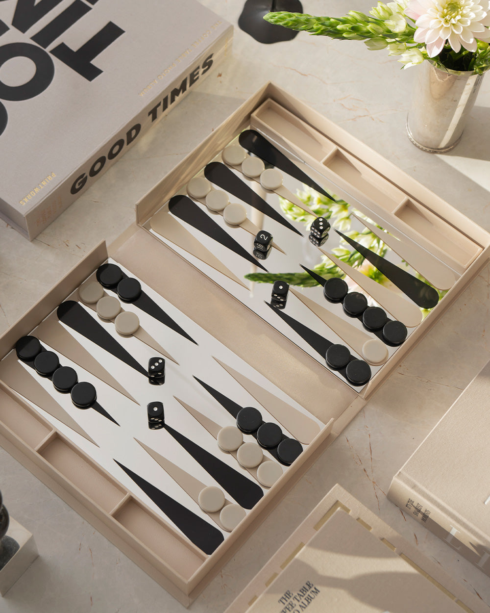 Art Of Backgammon Mirror - Beige/Clear