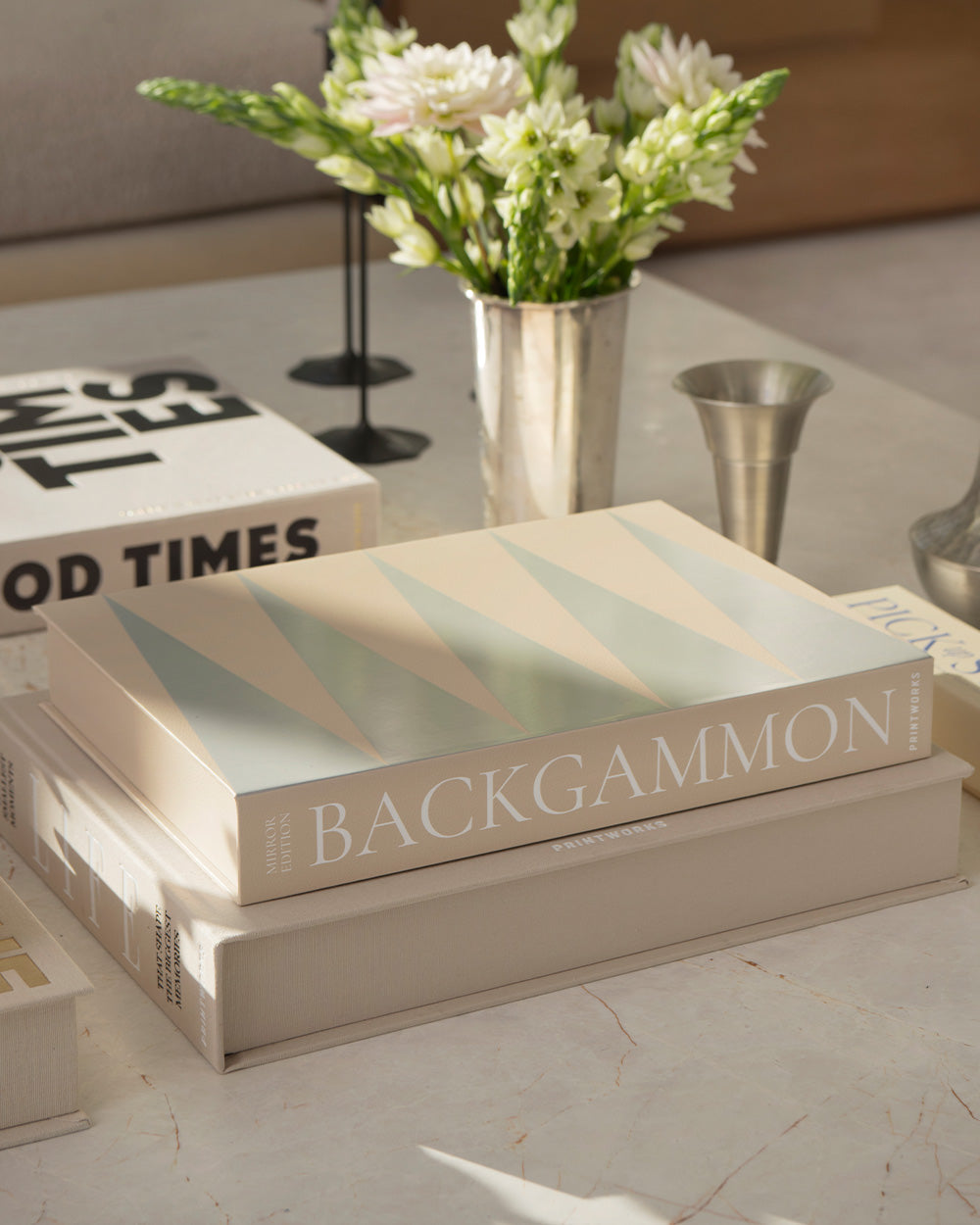 Art Of Backgammon Mirror - Beige/Clear
