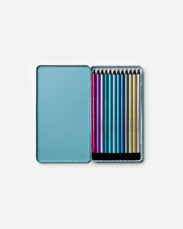 12 Lápices De Colores Metalizados