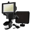 Foco solar negro iluminación potente panel solar remoto LED blanco COOPER BLACK H22cm con detector de movimiento orientable - REDDECO.com