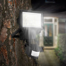 Foco solar negro iluminación potente panel solar remoto LED blanco COOPER BLACK H22cm con detector de movimiento orientable - REDDECO.com