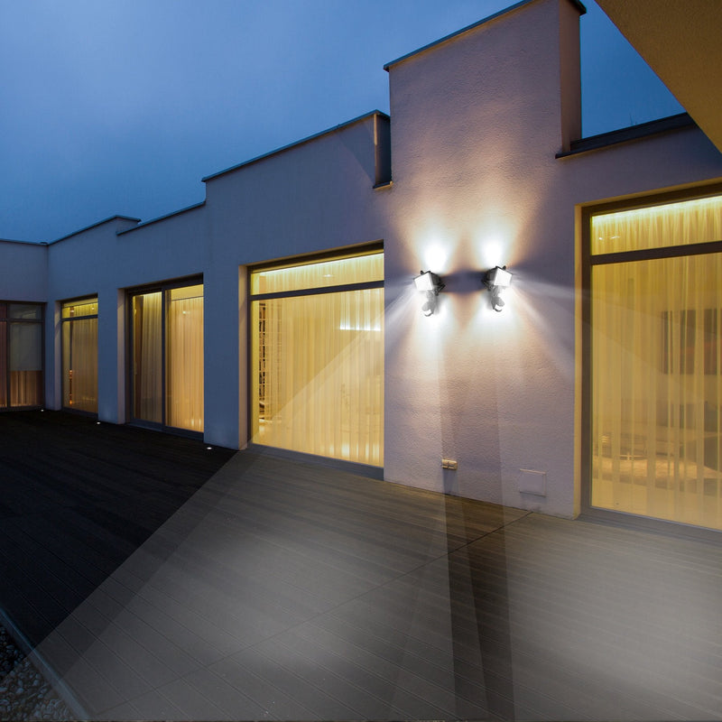 Foco solar negro iluminación potente panel solar remoto LED blanco COOPER BLACK H22cm con detector de movimiento orientable - REDDECO.com