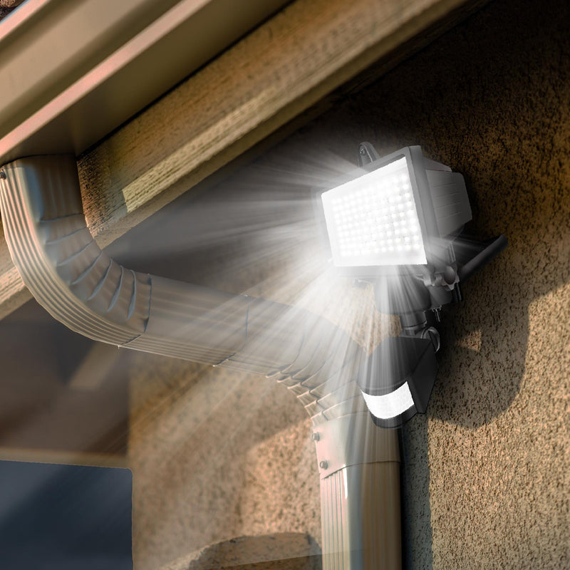 Foco solar negro iluminación potente panel solar remoto LED blanco COOPER BLACK H22cm con detector de movimiento orientable - REDDECO.com
