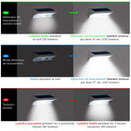 Proyector solar Aplique de acero inoxidable potente iluminación LED blanca DERBY H16cm con detector de movimiento 3 modos - REDDECO.com