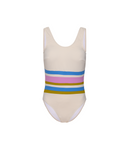 Maillot 1 Pièce Samba - Écru/Rayures
