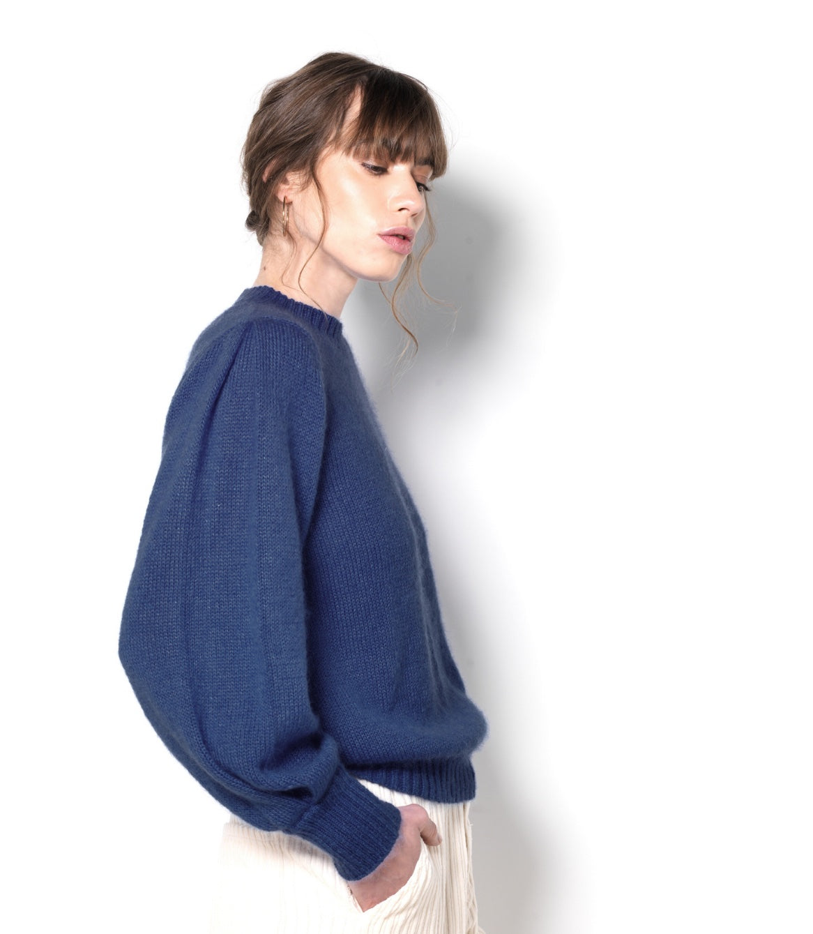 Trui Alix Mohair En Zijde Marineblauw