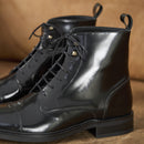 Combat Boots L'Homme Inconscient Cuir Noir Vernis