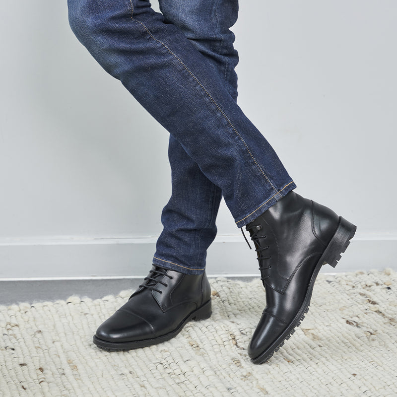 Combat Boots L'Homme Inconscient Cuir Noir