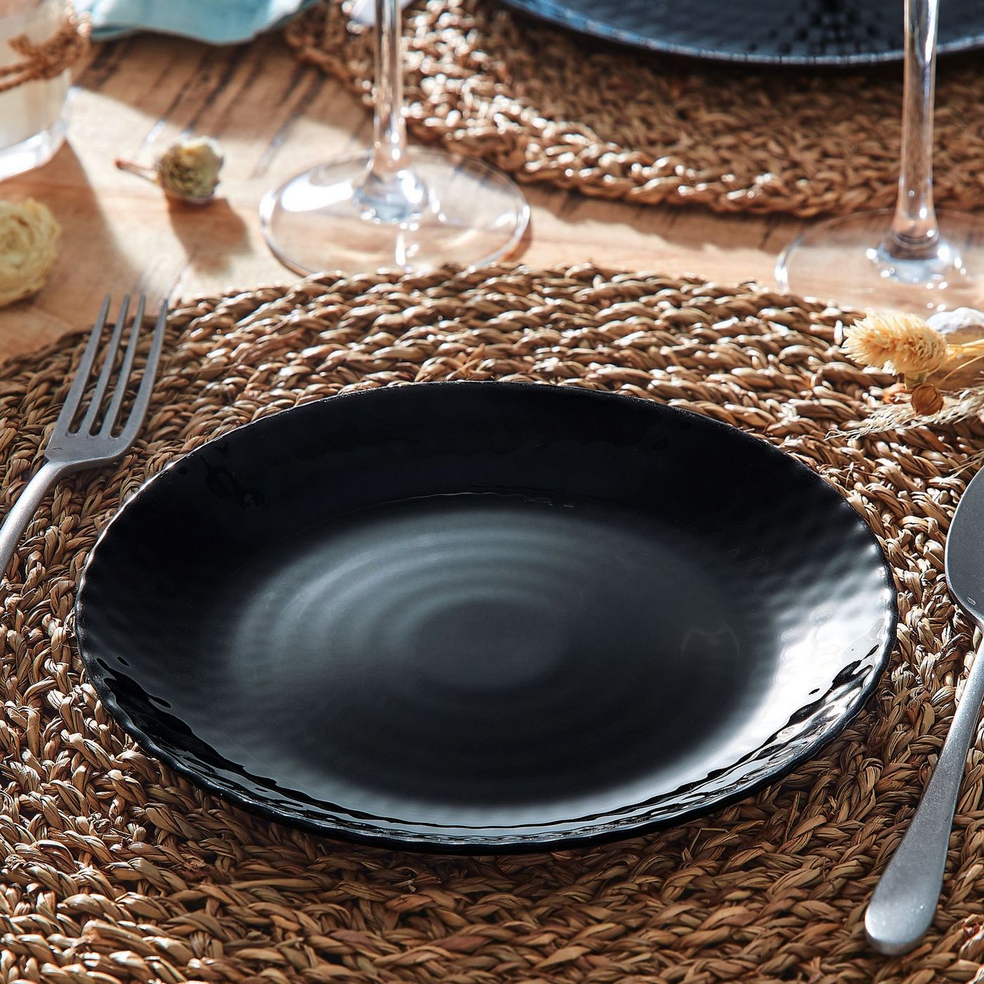 Pampille - 6 Assiettes À Dessert - Noir - 19Cm - Luminarc
