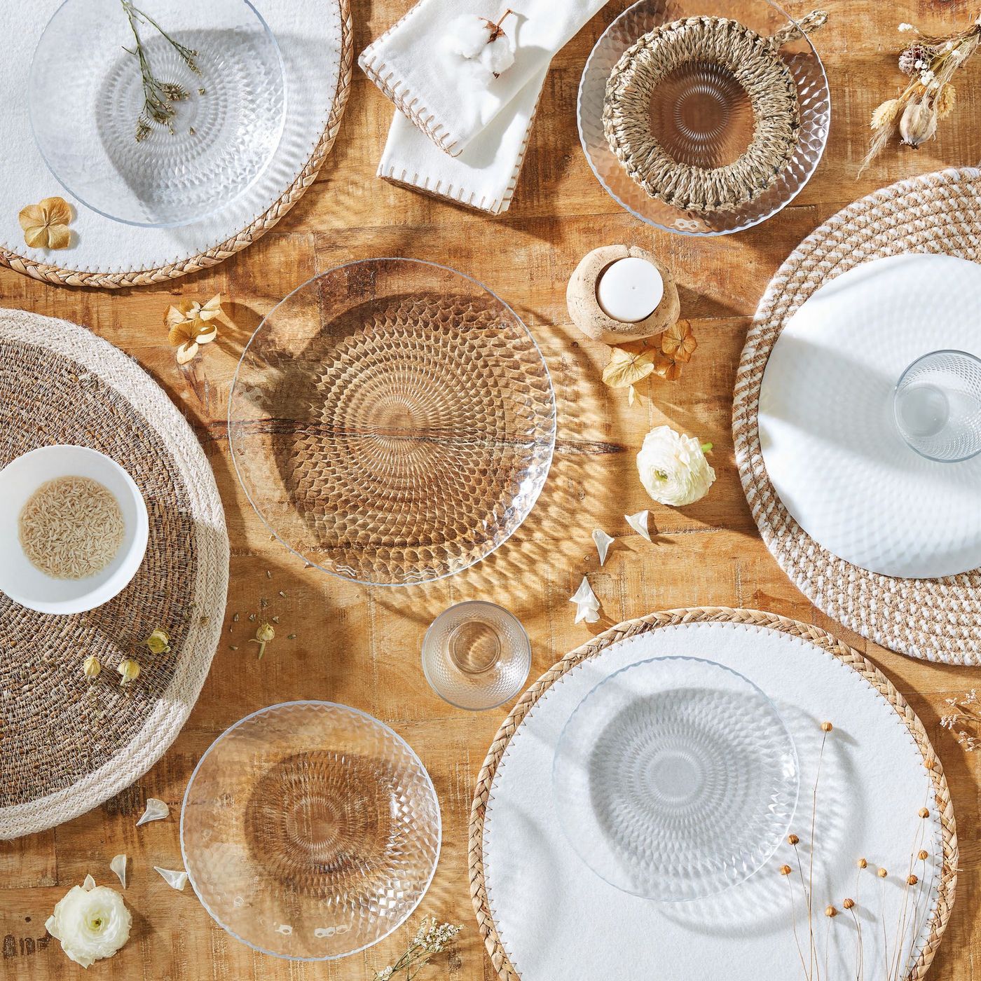 Pampille - 6 Assiettes Plates - Blanc - 25Cm - Luminarc