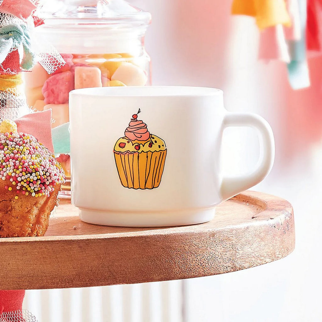 Pop Gourmandise - 6 Cupcake Mugs - White - 22 cl - Luminarc