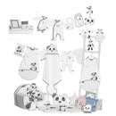 Cube D'Activités En Velours Gris