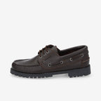 Newquay Boat M - Grained Leather - Dark Brown