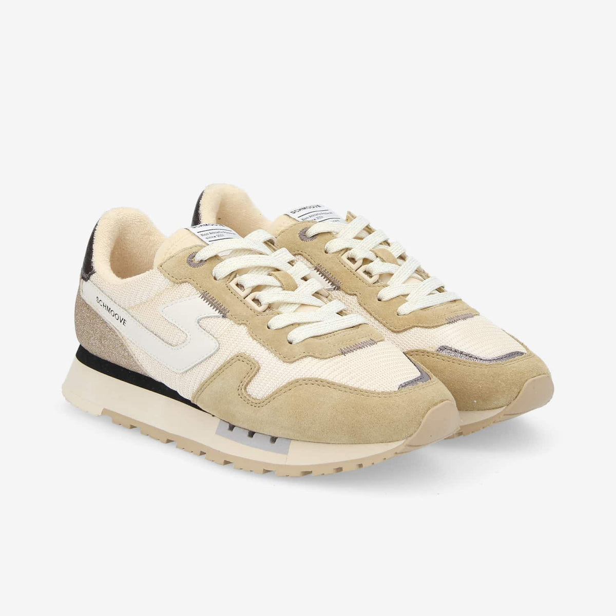 Athene Runner W - Knit/Suede/Span - Beige/Beige/Gold