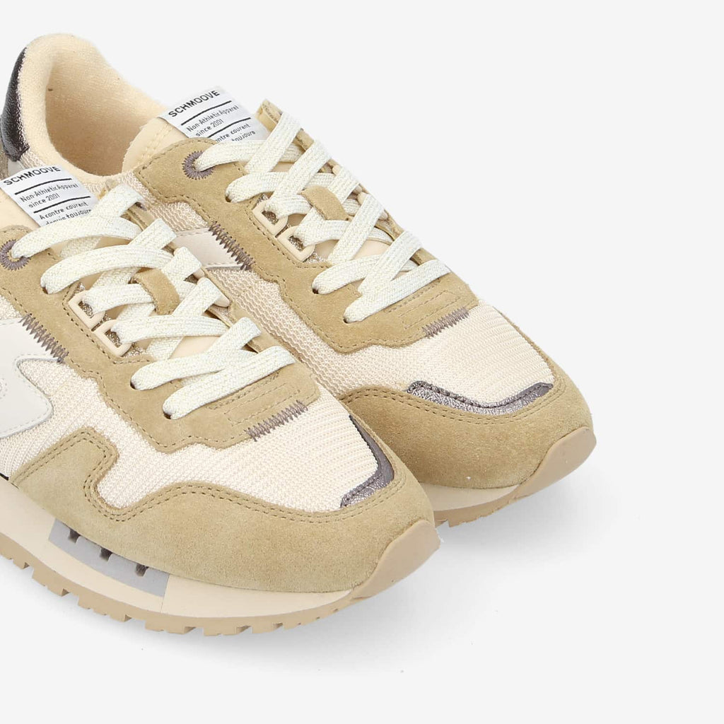 Athene Runner W - Knit/Suede/Span - Beige/Beige/Gold