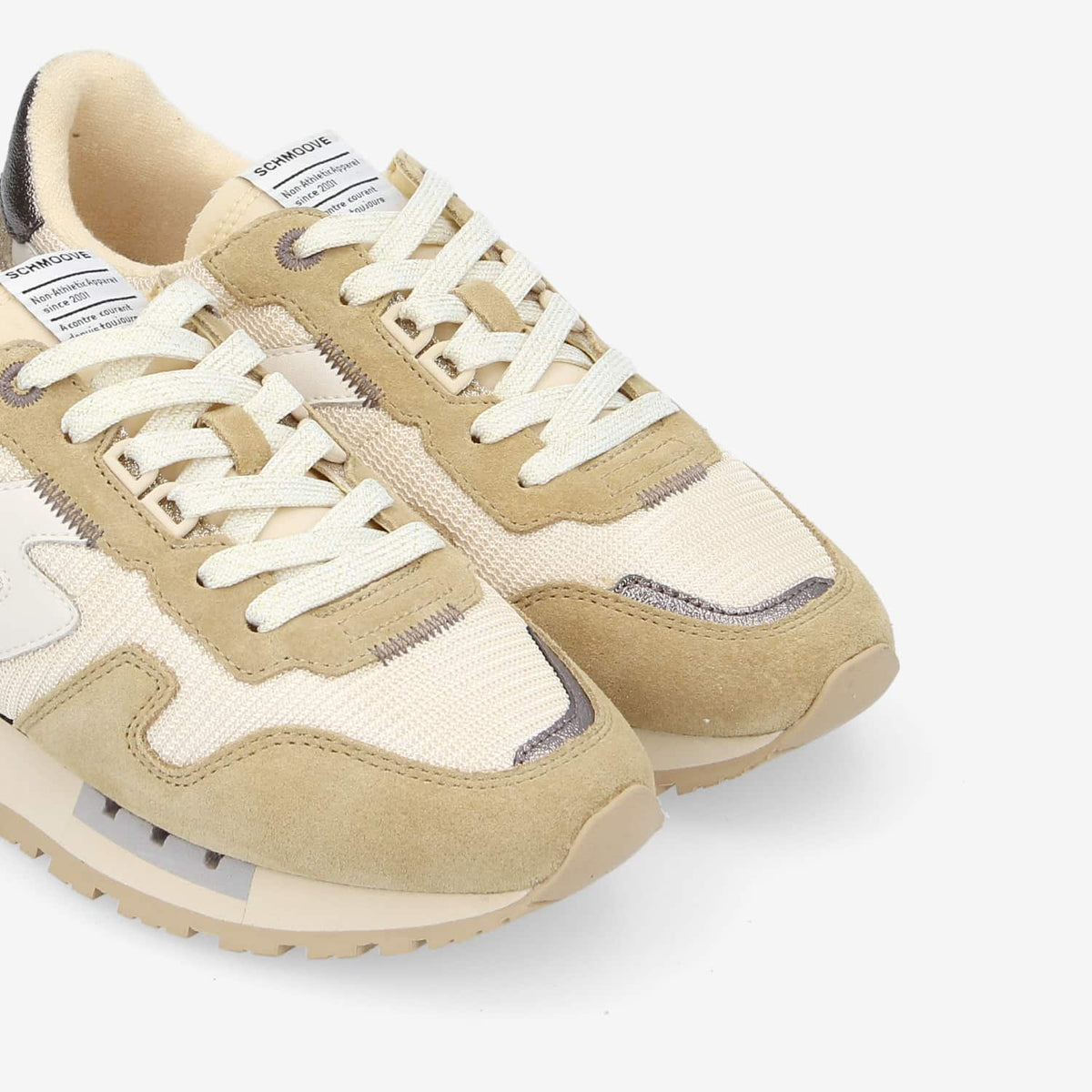 Athene Runner W - Knit/Suede/Span - Beige/Beige/Gold