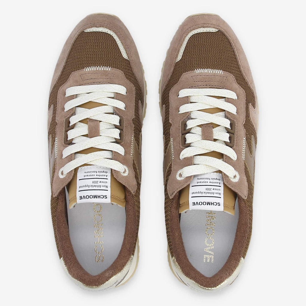 Athene Runner W - Knit/Suede/Span - Brun/Brun/Antik