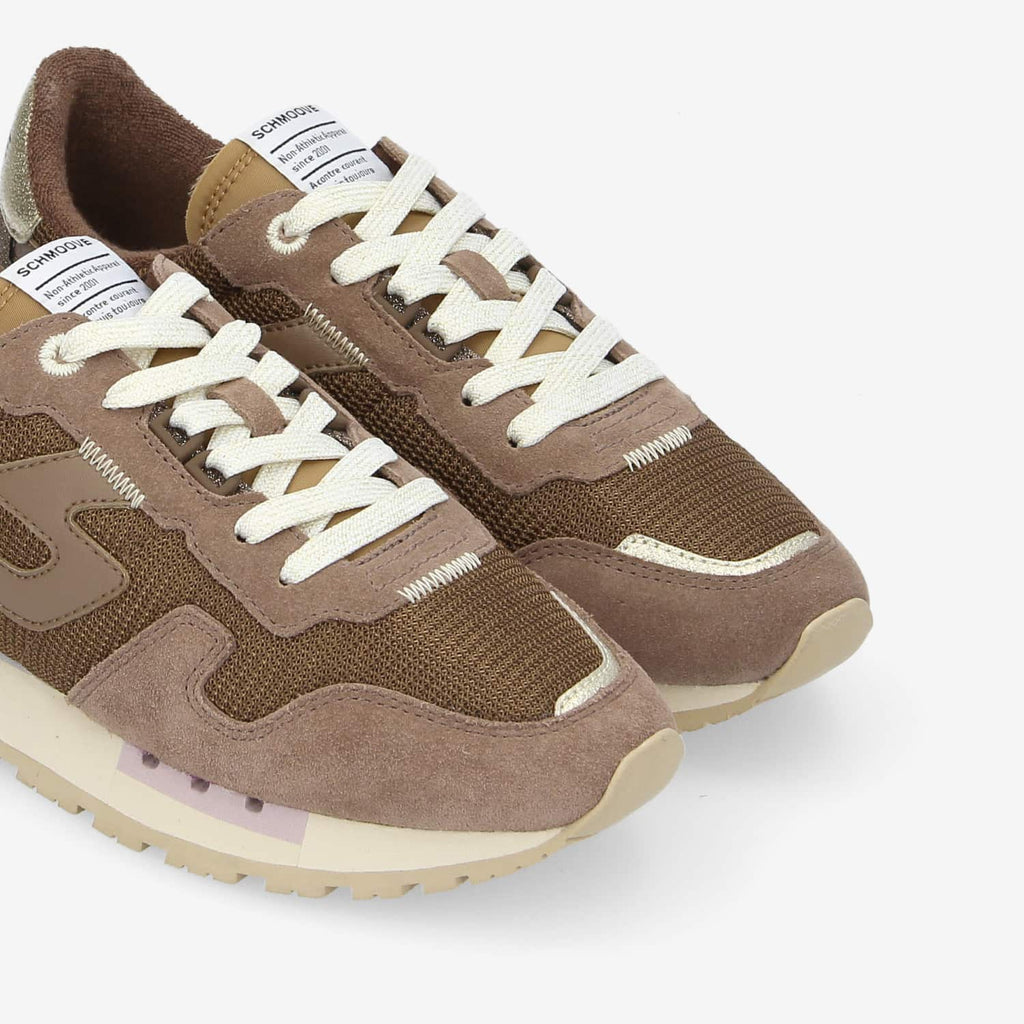 Athene Runner W - Knit/Suede/Span - Brun/Brun/Antik