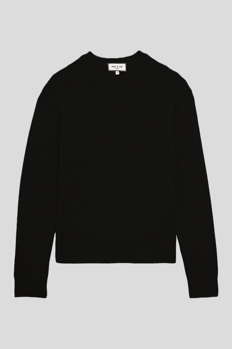 Timeless packshot round-neck sweater - Black