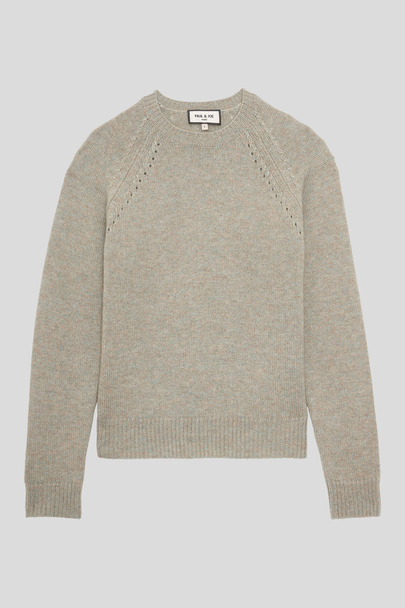 Timeless packshot round-neck sweater - Almond