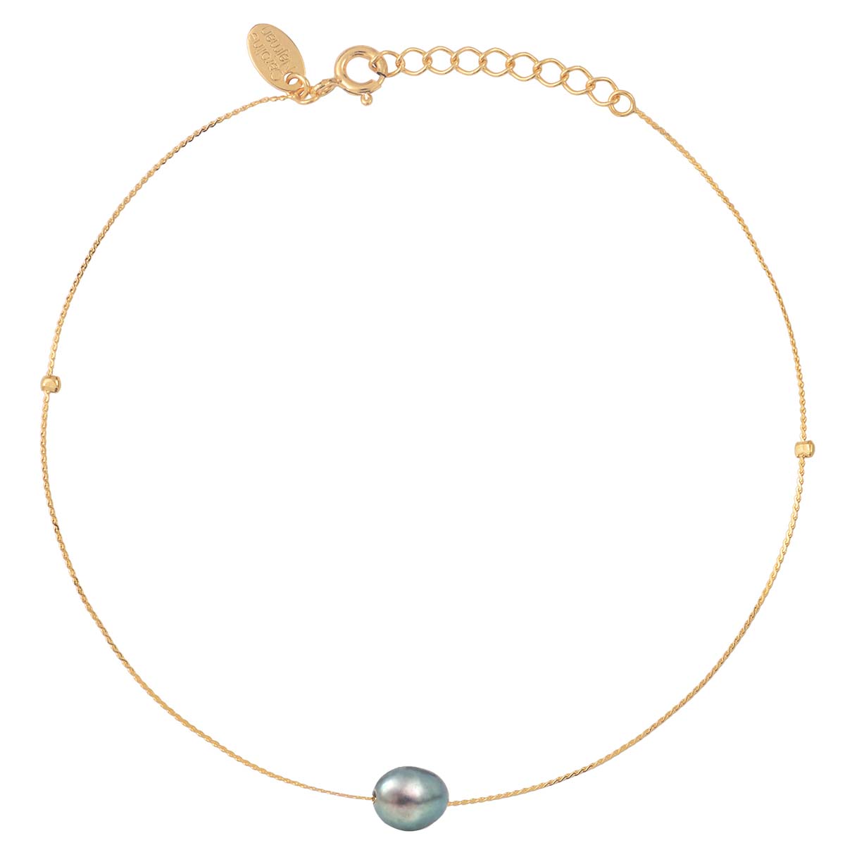 Tobillera de perlas cultivadas color gris mar Queen