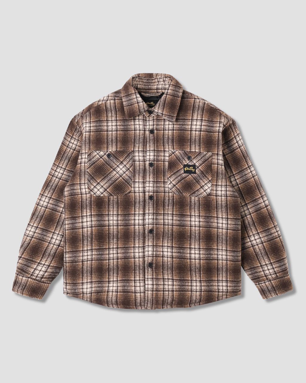 Sobrecamisa acolchada a cuadros - Marrón