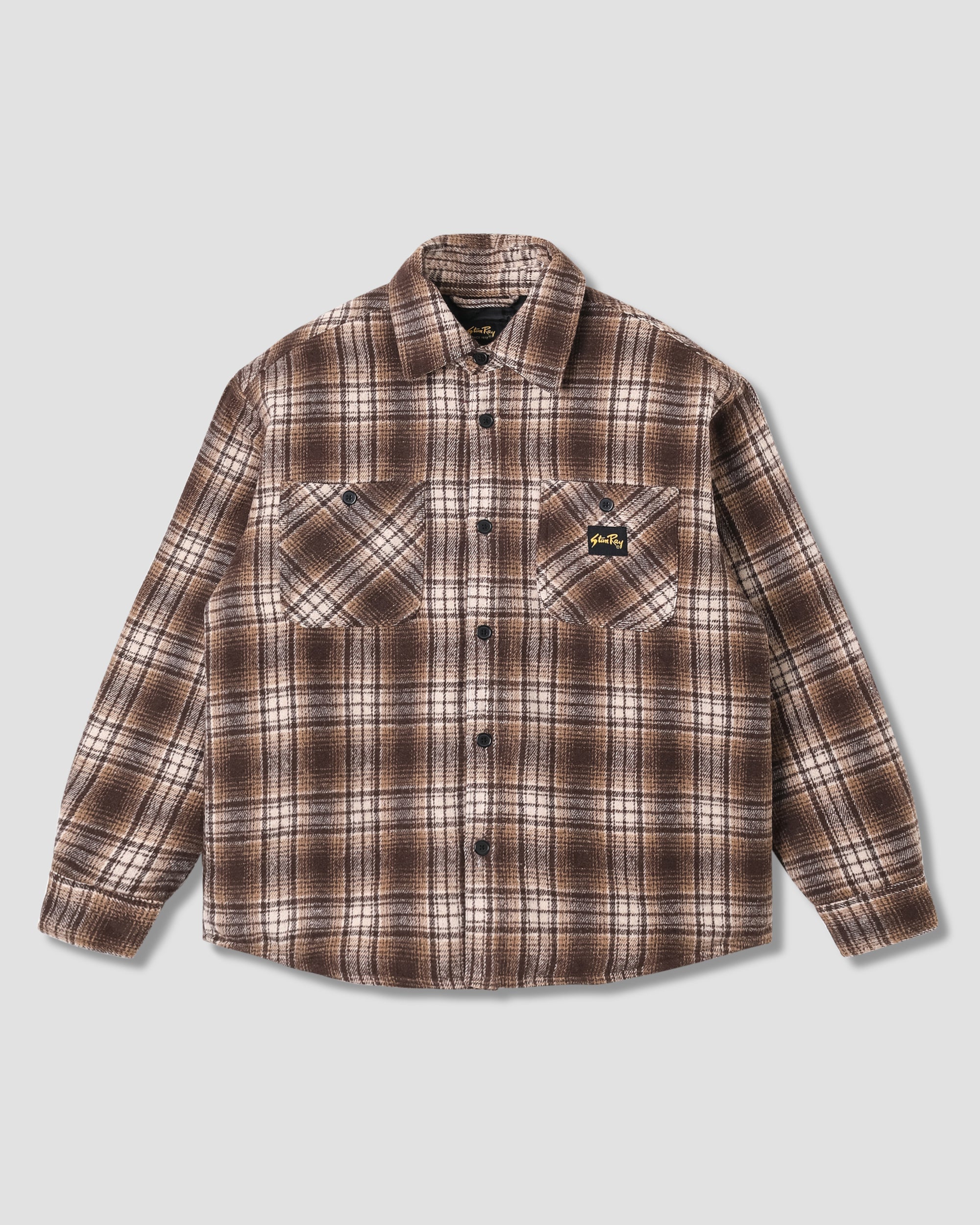 Sobrecamisa acolchada a cuadros - Marrón