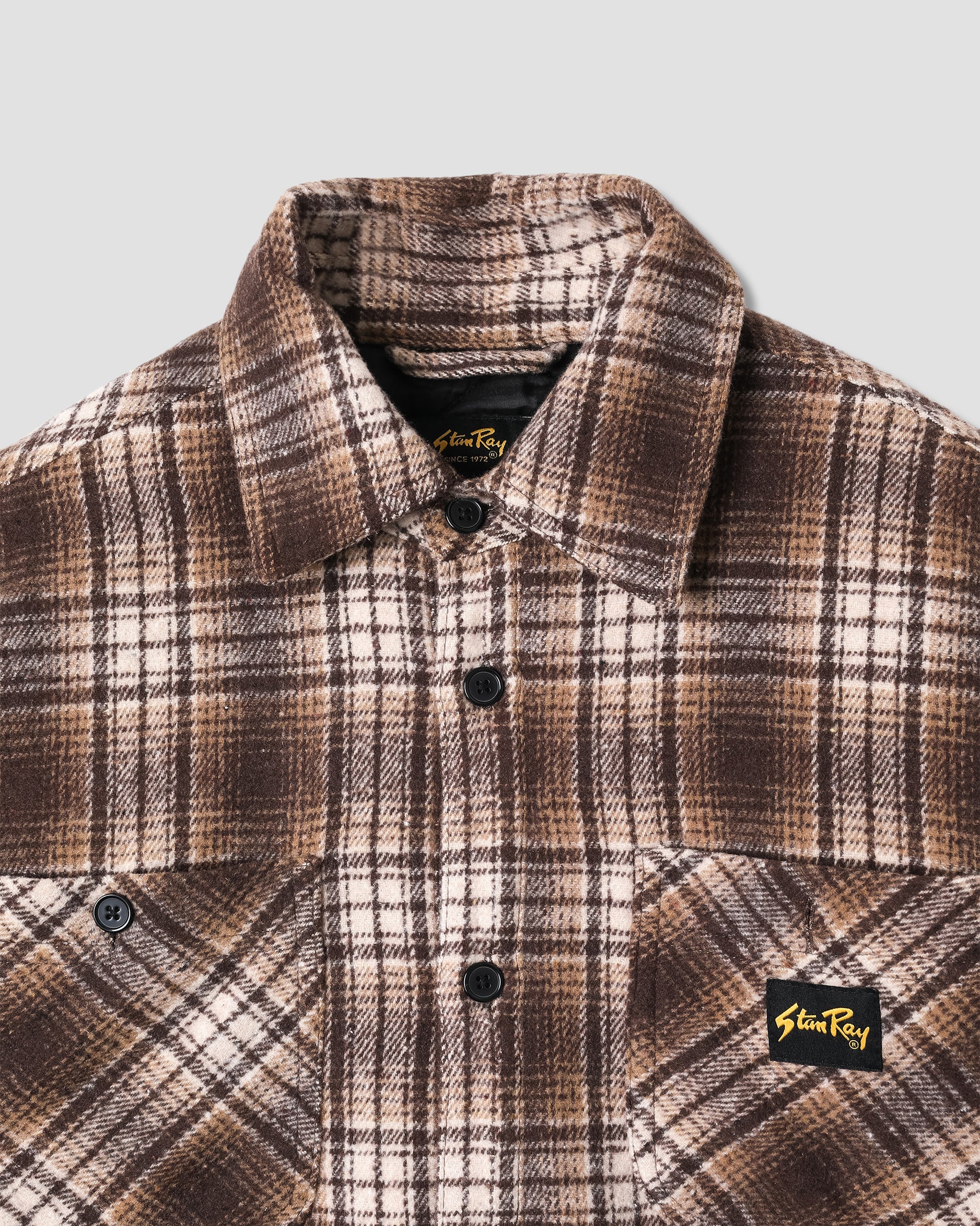 Sobrecamisa acolchada a cuadros - Marrón