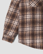 Sobrecamisa acolchada a cuadros - Marrón
