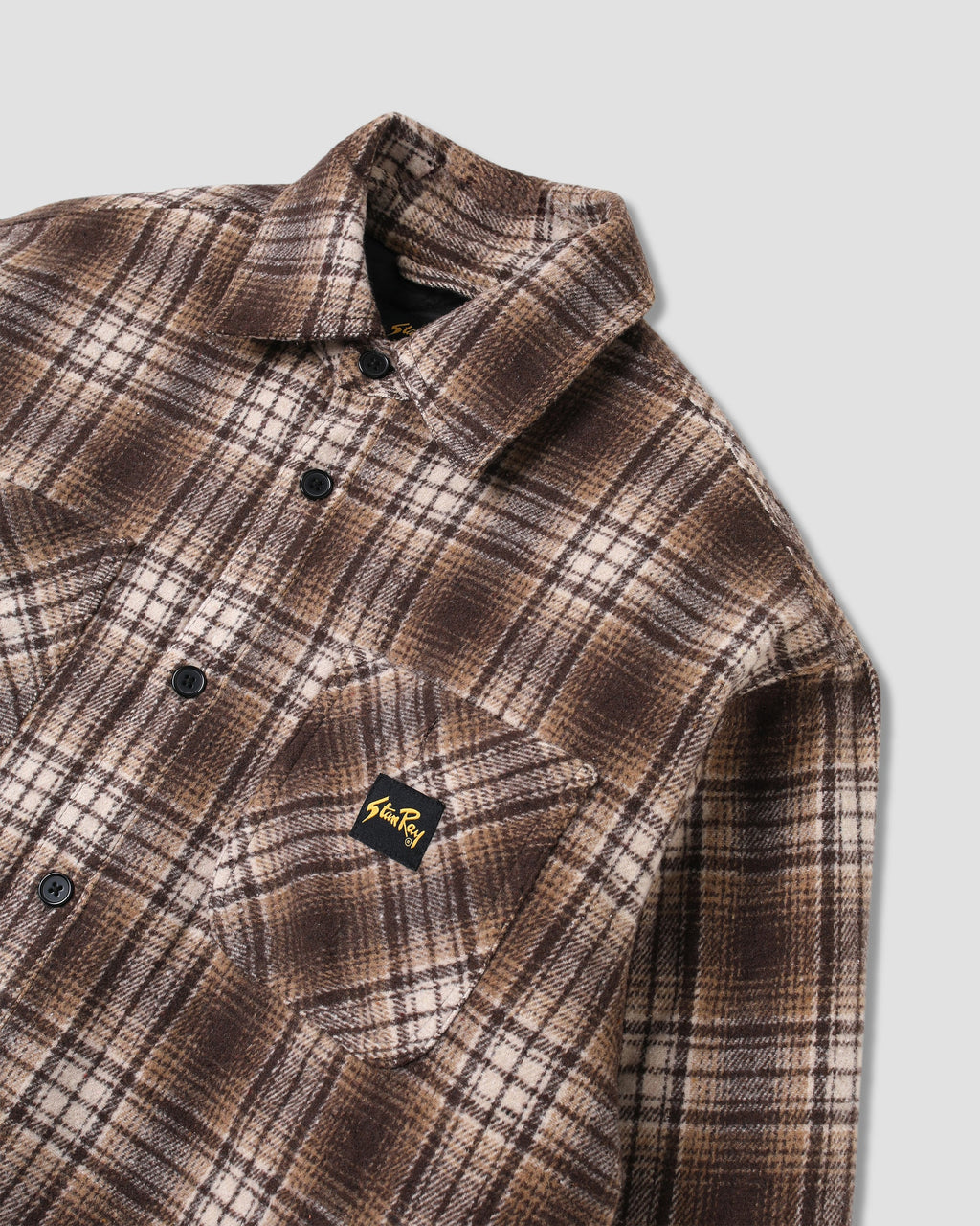 Sobrecamisa acolchada a cuadros - Marrón