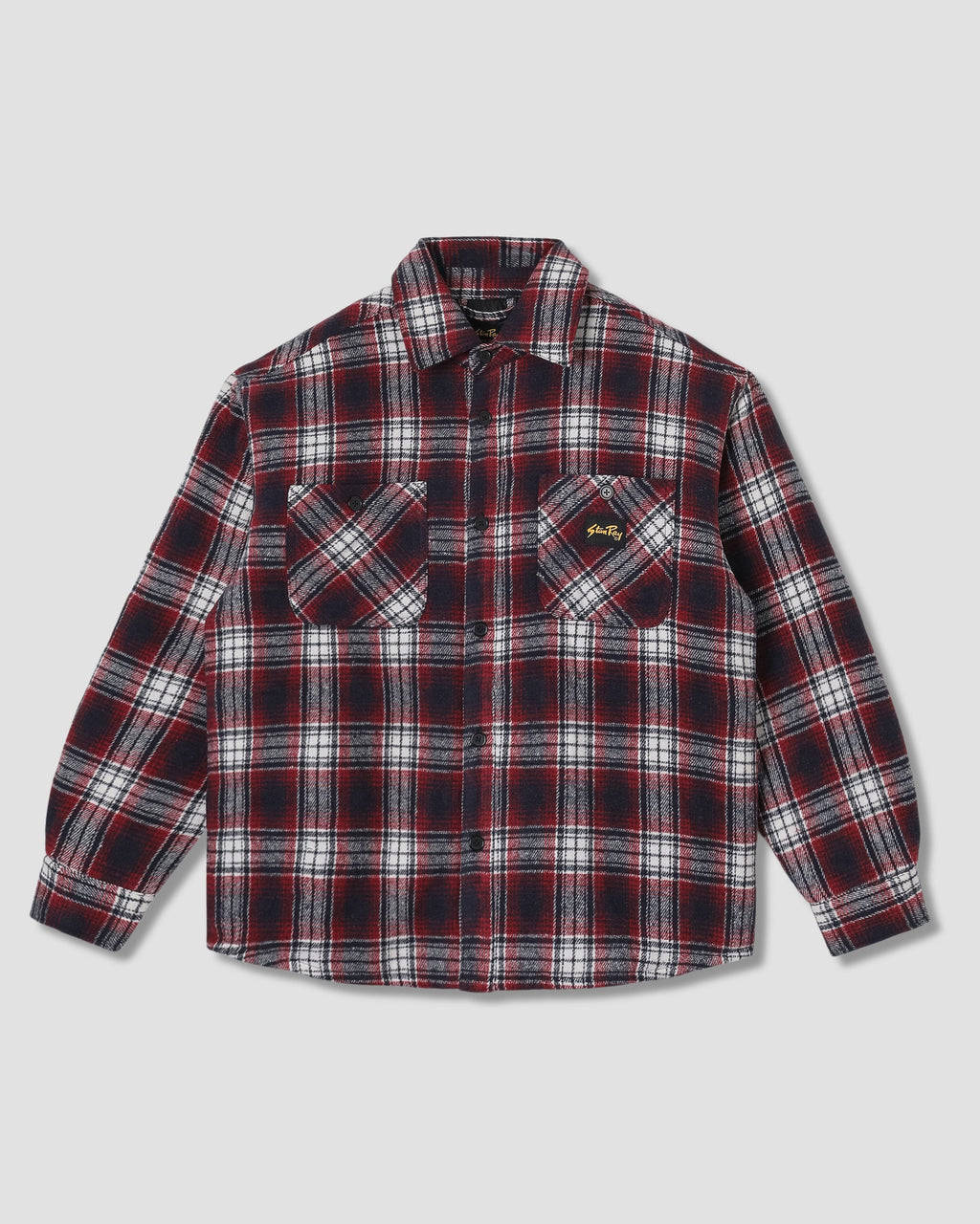Quilted Plaid Overshirt - Red