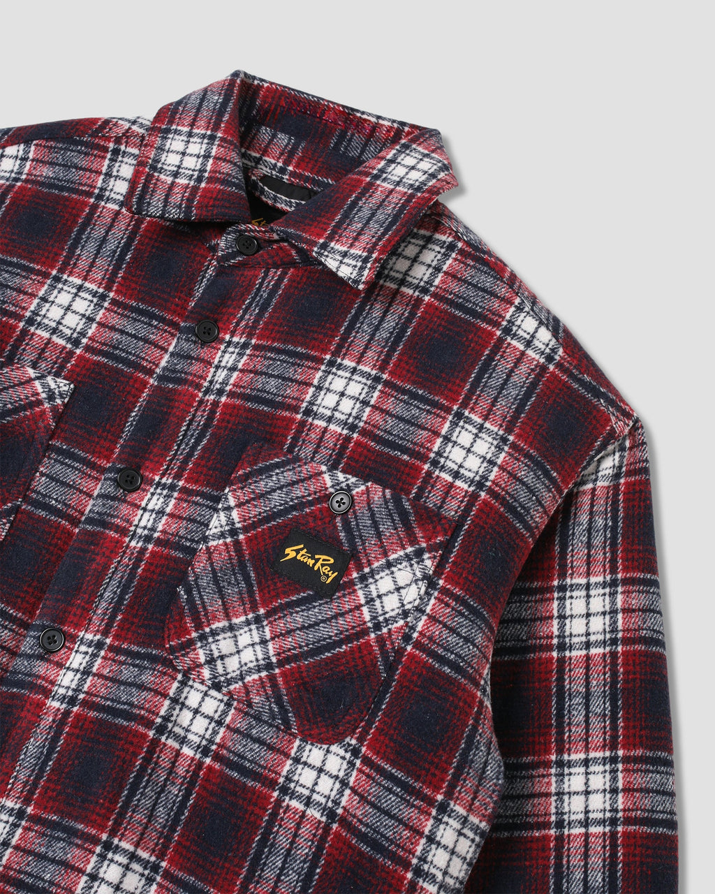 Quilted Plaid Overshirt - Red
