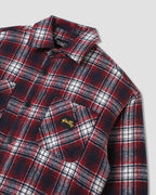 Quilted Plaid Overshirt - Red