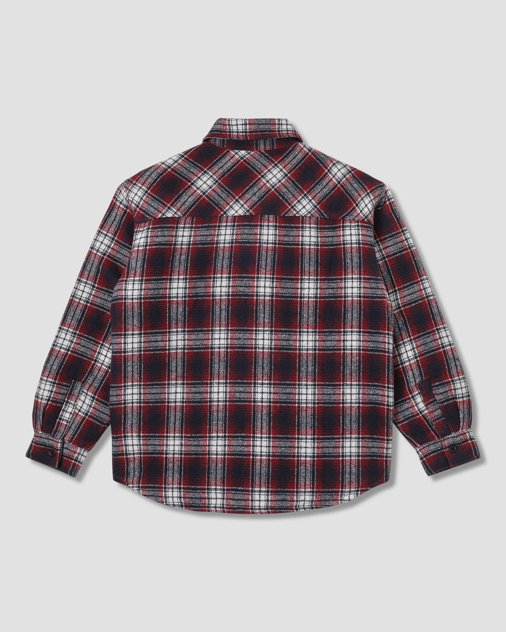 Quilted Plaid Overshirt - Red