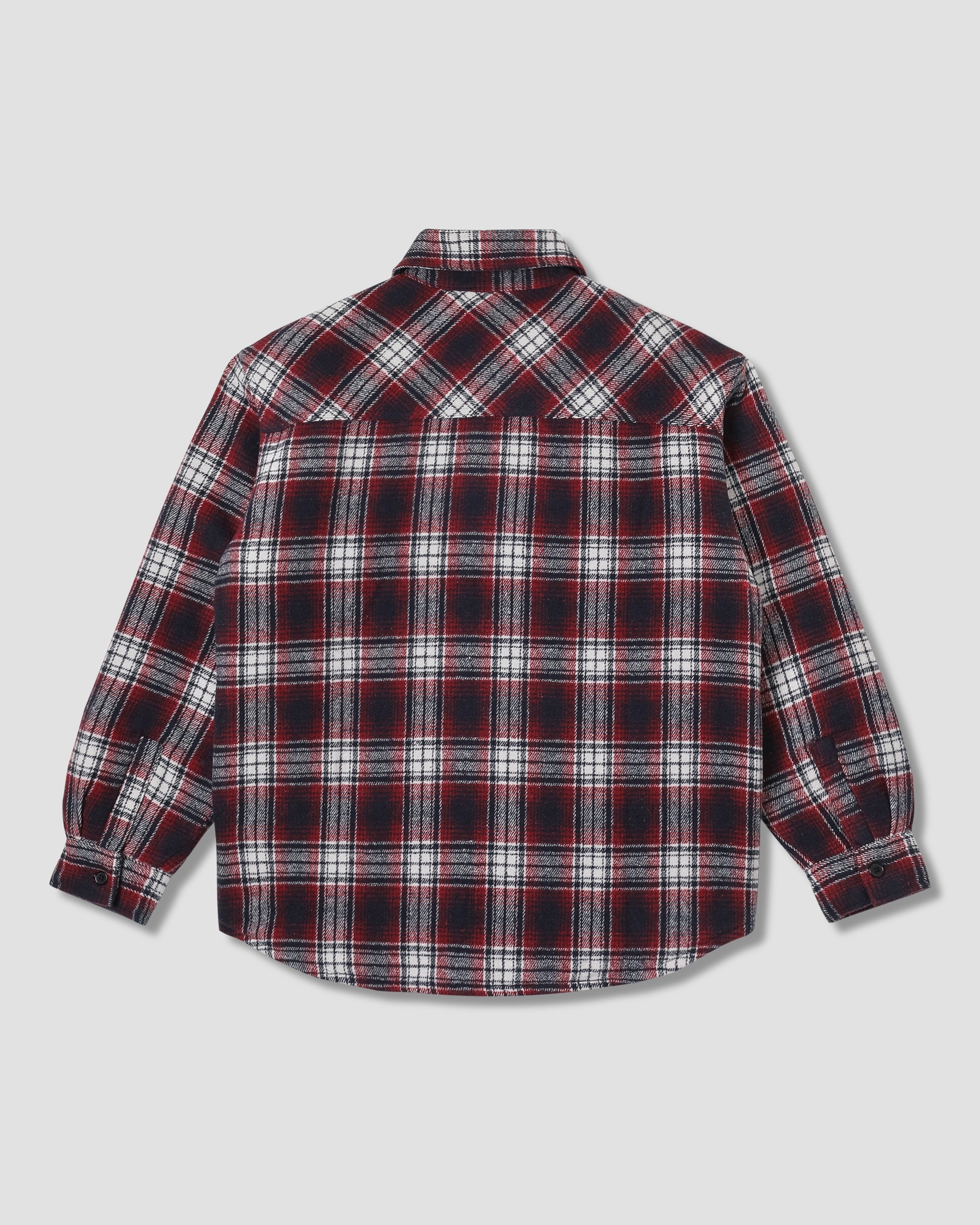 Quilted Plaid Overshirt - Red
