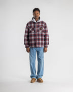 Quilted Plaid Overshirt - Red