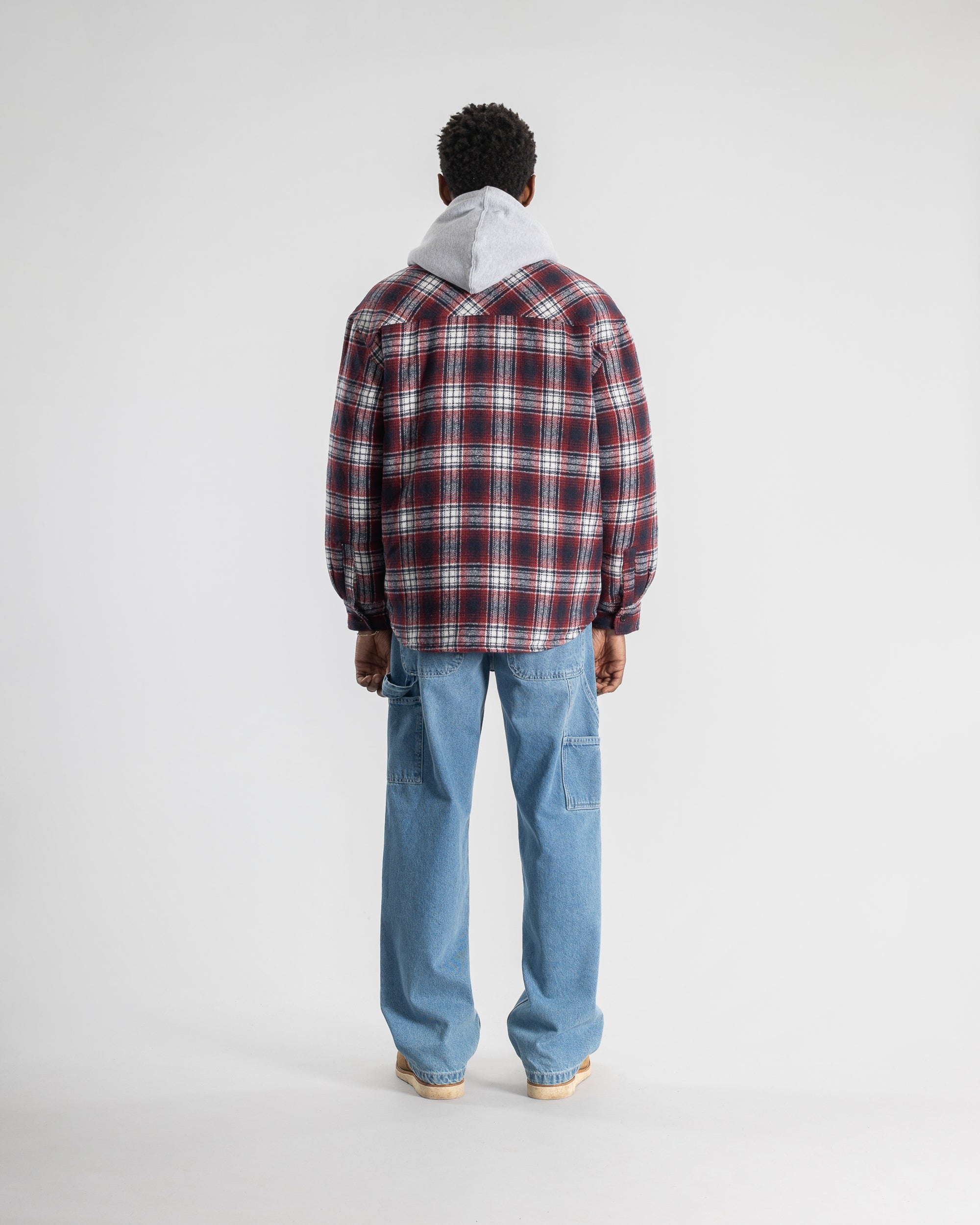 Quilted Plaid Overshirt - Red