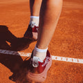 Striped Organic Cotton Tennis Ankle Socks - Natural Sand