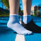 Gestreifte Tennissöckchen Aus Bio-Baumwolle – Himmelblau