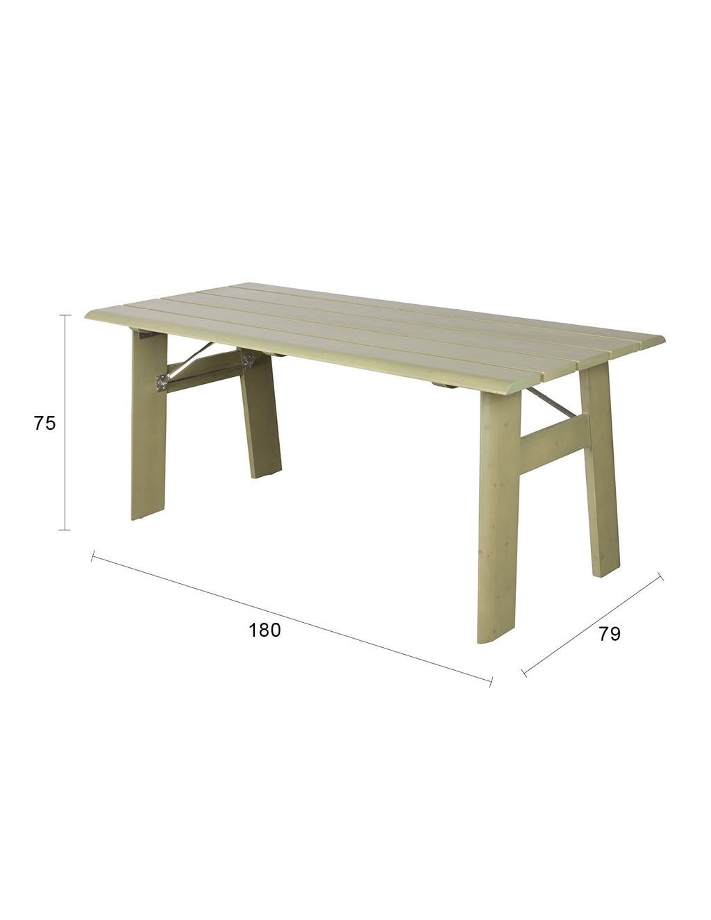 Avenue - Outdoor Table - Pine Wood - Sage Green/Green