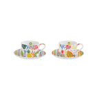 Tutti Frutti - Set De 2 Tasses Avec Soucoupes - Porcelaine - Multicolore