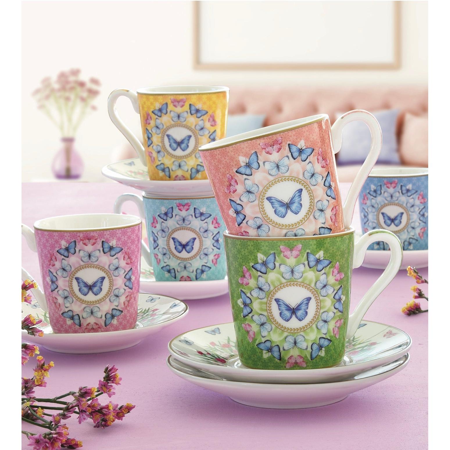 Spring Parade - Set De 4 Tasses À Café - Porcelaine - Multicolore