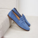 Mocassins L'Embellie Daim Bleu Azur